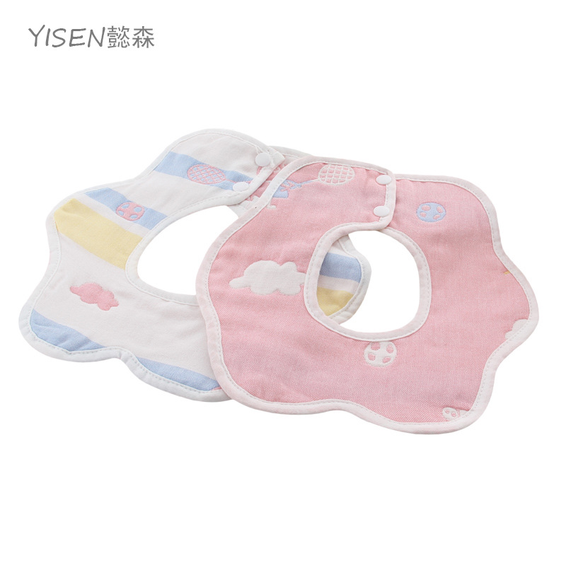 children's waterproof cartoon gauze eating bib