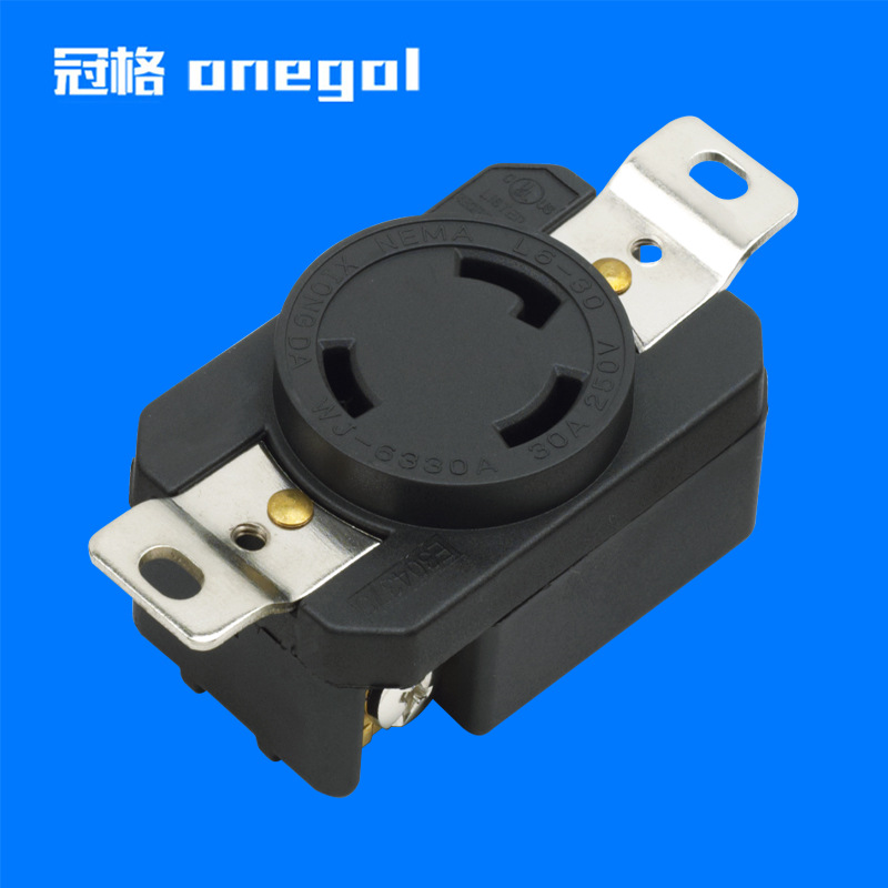美式三孔防脱30A 250V 工业电源插座 NEMA L6-30R