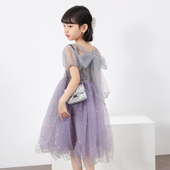 Children's fairy mesh dress Amazon cross-border children's clothing new star mesh princess dress backless girl dress