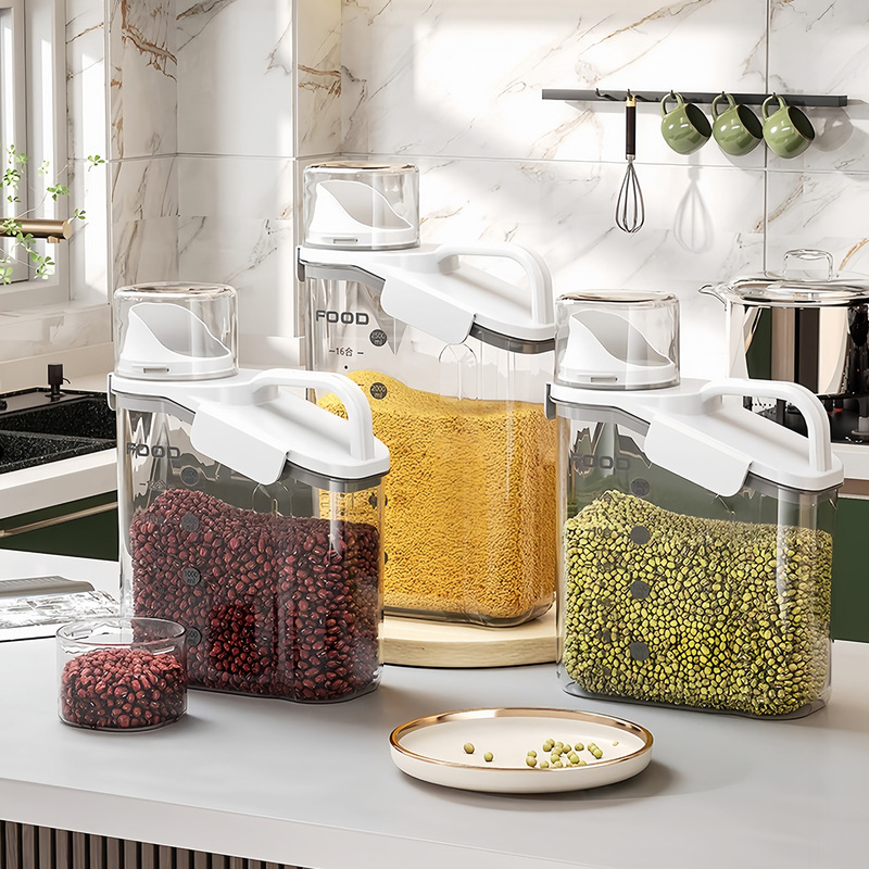 Rice Bucket Household Kitchen Sealed Jar Insect-Proof and Moisture-Proof Grain Storage Box Millet Jar Flour Grain Storage Jar Rice Bucket Household Kitchen Sealed Jar Insect-Proof and Moisture-Proof Grain Storage Box Millet Jar Flour Grain Storage Jar