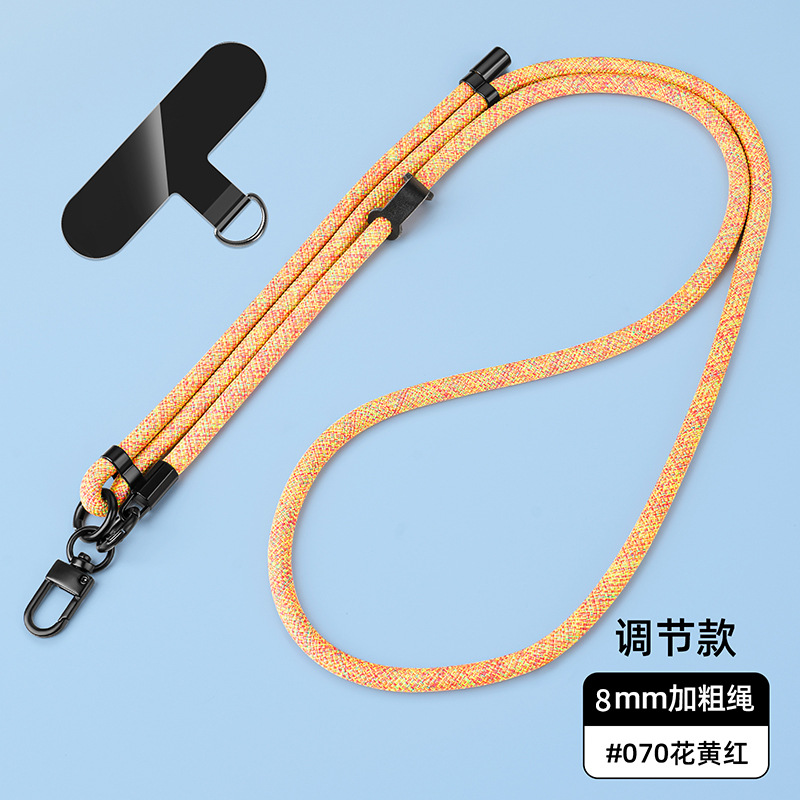 Cordón para teléfono móvil de 8mm, cuello colgante, mensajero, muñeca, eslinga de nailon resistente, cuerda anti-pérdida, longitud ajustable, espalda