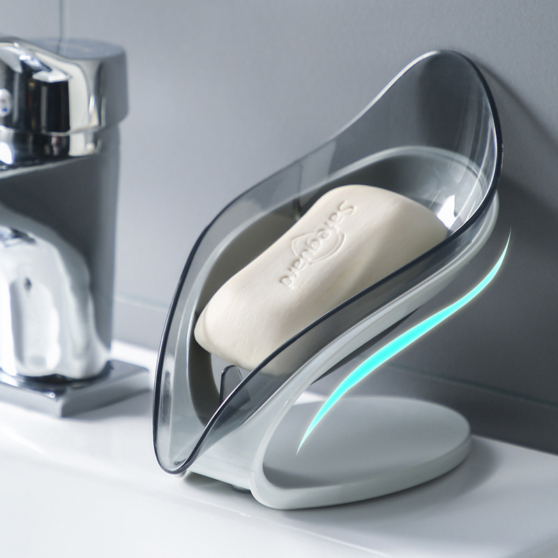 Non-piercing multi-functional suction soap dish without water accumulation, plastic household drainage soap rack