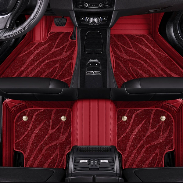 High-end craftsmanship 5.0 wide horizontal stripe double-layer wine red starry sky carpet + wine red