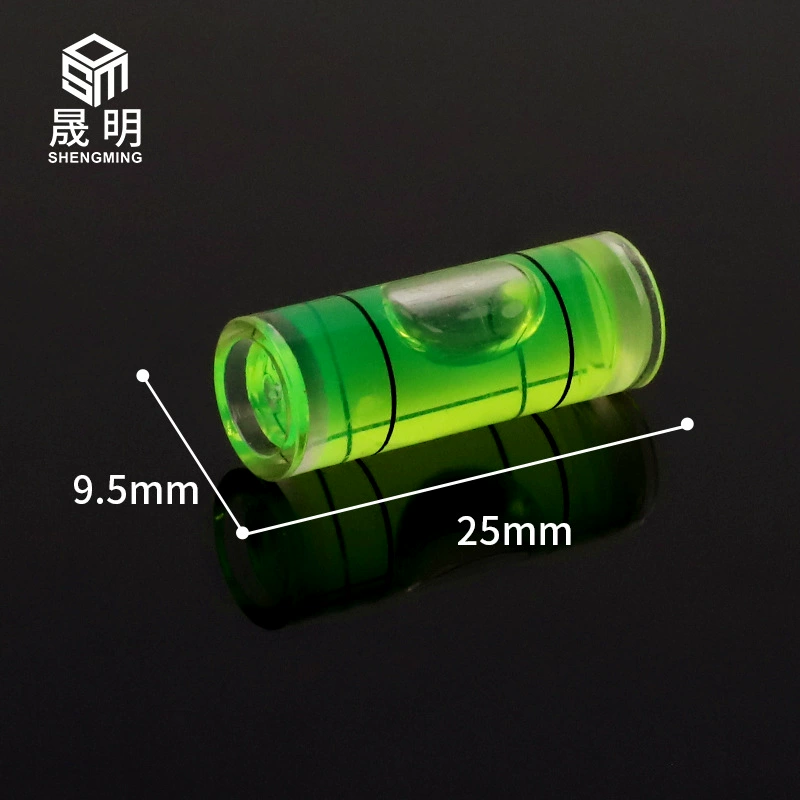 9,5*25 мм акриловые пластиковые цилиндрические горизонтальные пузырьки измерения виджет балансировки линейка уровня горизонтальных пузырьков