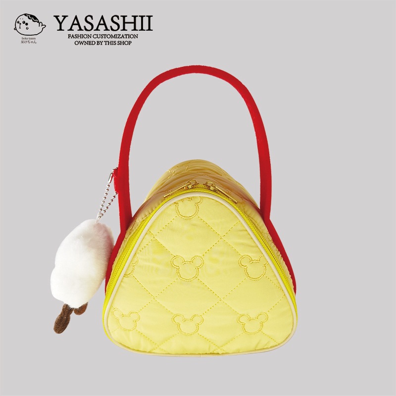 Japonés y coreano triángulo frío bolsa amarillo portátil almuerzo Caja de aislamiento bolsa pastel bolsa fría al aire libre picnic fresco bolsa de mantenimiento con arroz