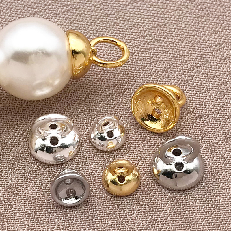 高色保持 18K ゴールドフィルド 吊り下げキャップ 糸穴付き パールボタン 仕上げバックル DIY ブレスレット ネックレス ジュエリー アクセサリー|undefined