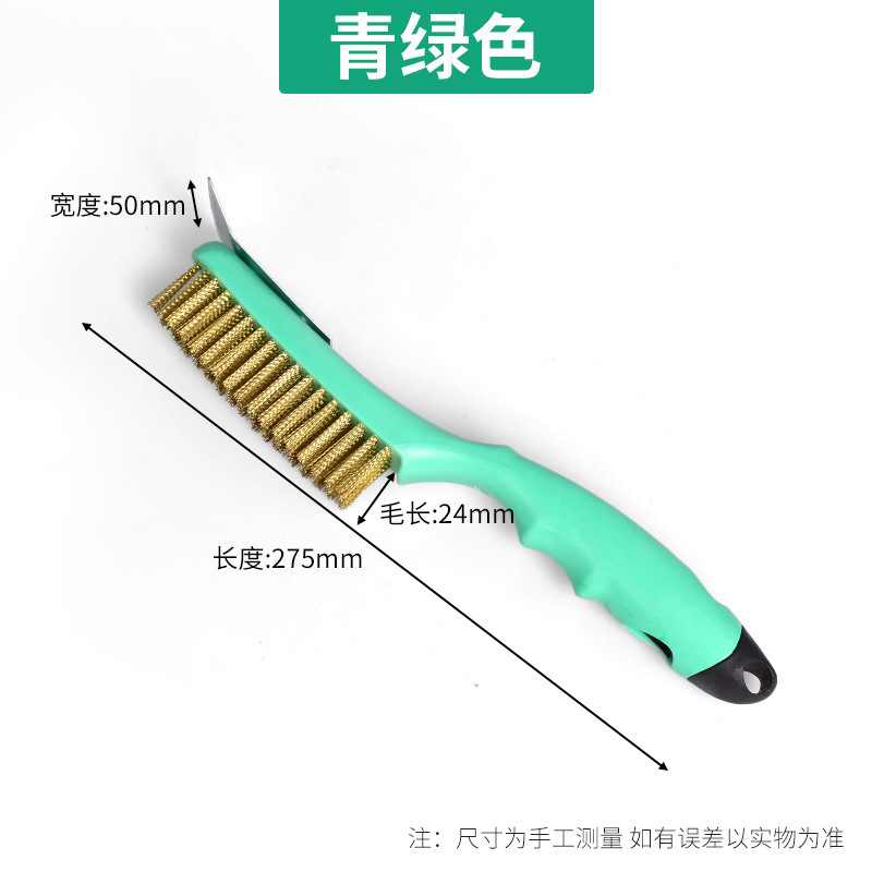 卸売りワイヤーブラシは銅線をメッキして、柄の4列5列の錆を除去して汚れを取り除いて、きれいに磨き上げて、バーベキューの油煙機を磨きます。|undefined