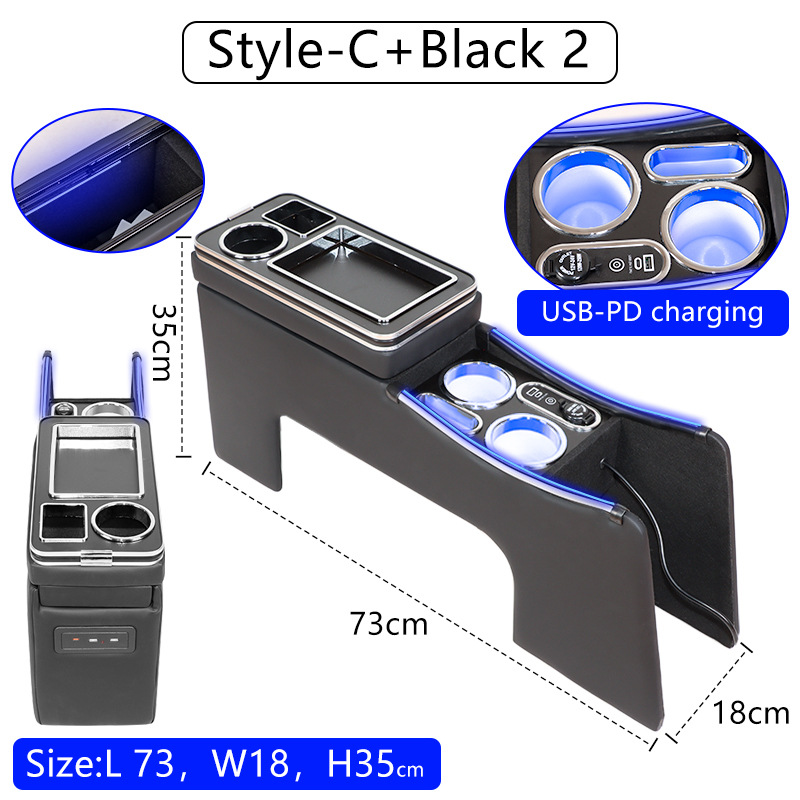 Box for Toyota: Toyota Armrest box - 80-series-hybrid-version-usb-side-light