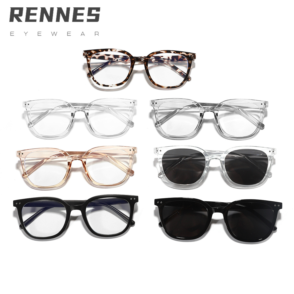 Nuevo estilo transfronterizo, marco de uñas de arroz, hombres y mujeres, el mismo estilo, cara pequeña, gafas anti-luz azul, gafas de sol para exteriores