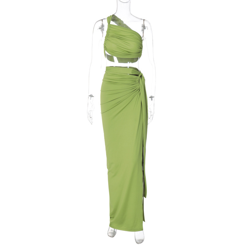 420g Weight Sleeveless Sleeve Length Spandex, Polyester Fabric Type Skirt Co-ord Set Sets Type 2 Pieces Set Quantity Daily, Beach, Date Occasion Collarless Neckline Slim Fit Type Solid Color Pattern Summer Season Women's Gender Pleated Design Sexy Style Daily Beach Date Women's Sexy Solid Color Spandex Polyester Pleated Skirt Co-ord Set Skirt Sets 1