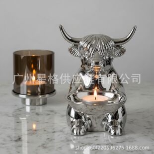 Silver Metal Animal Candle Holder �yɫ����T̨ �Ҿ��bT̨