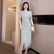2024年新款韩版时尚百搭收腰显瘦洋气今天流行的夏天裙子连衣裙女