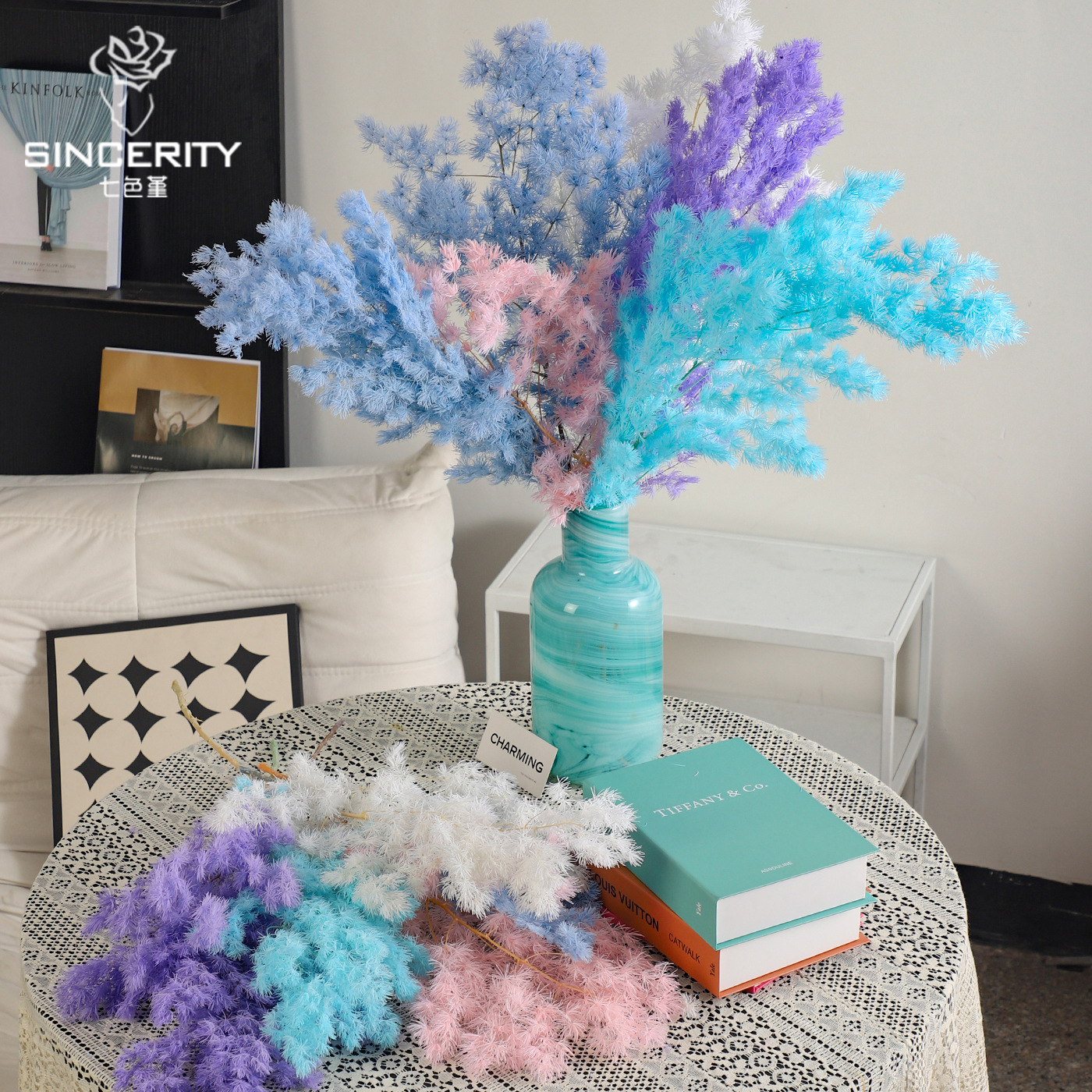 Flores secas de siete colores cordier flor flor flor flor de embalaje flor decoración flordiy florista florística material de ramo de embalaje floral