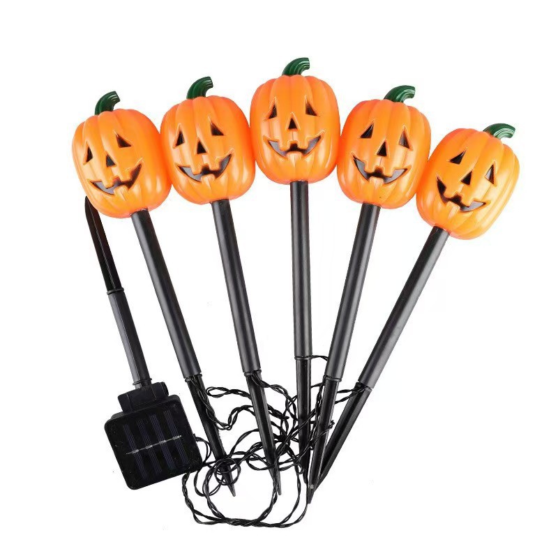 Nuevos productos transfronterizos de Halloween jardín al aire libre impermeable decoración de lámparas LED calabaza fantasma lámpara solar