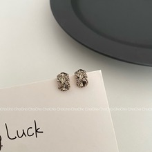 chocho/暗夜柏林灰 韩国小众设计感复古高级感耳钉耳环简约耳饰女