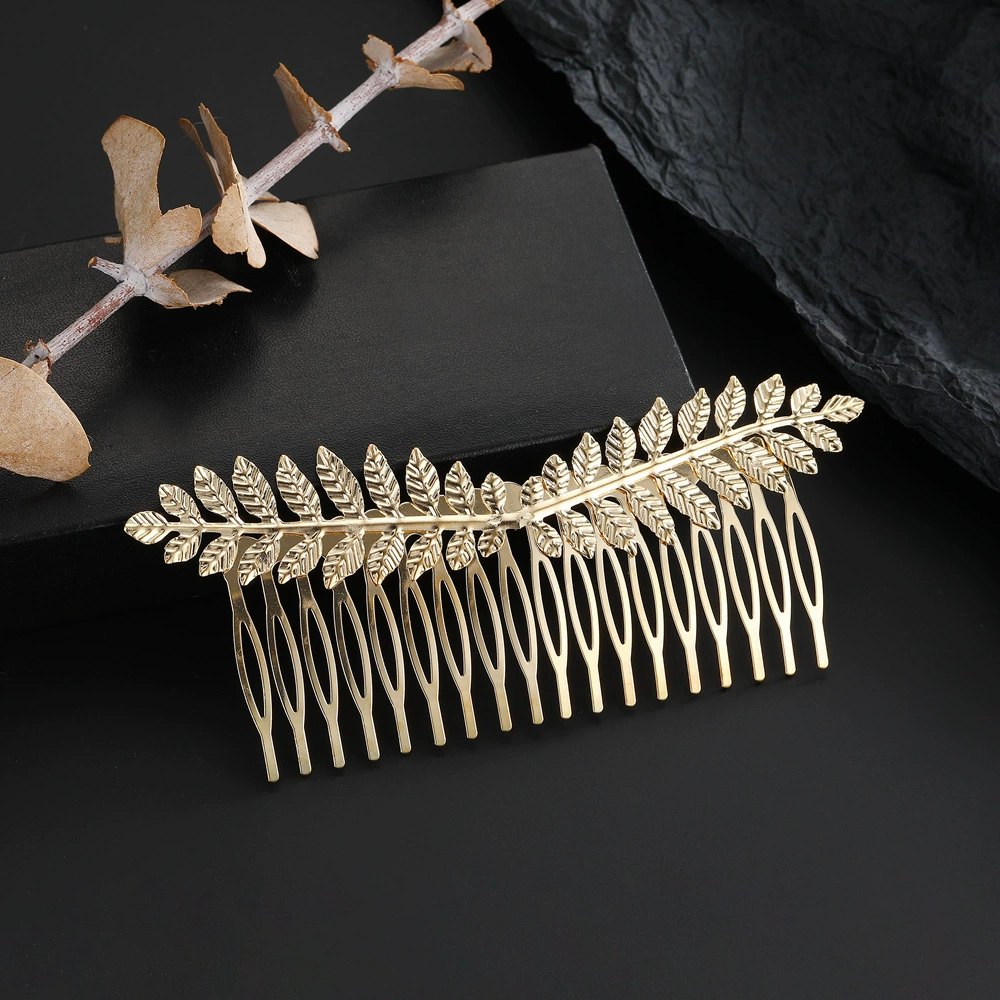 Внешняя торговля специальные трансграничные аксессуары для волос Личность Золотые два листа гребень прямо с фабрики Amazon New