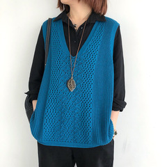 レトロな文芸の袖なしのセーターの婦人服のニットベスト