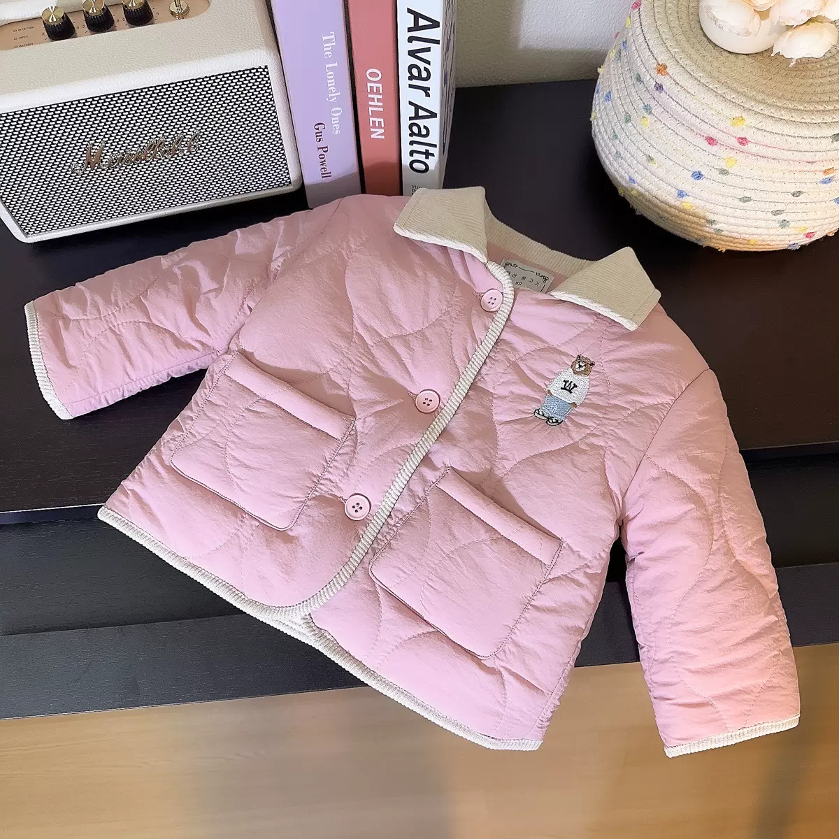 女童棉服外套冬季新款儿童绣花宝宝加厚夹棉棉衣棉袄AWA232