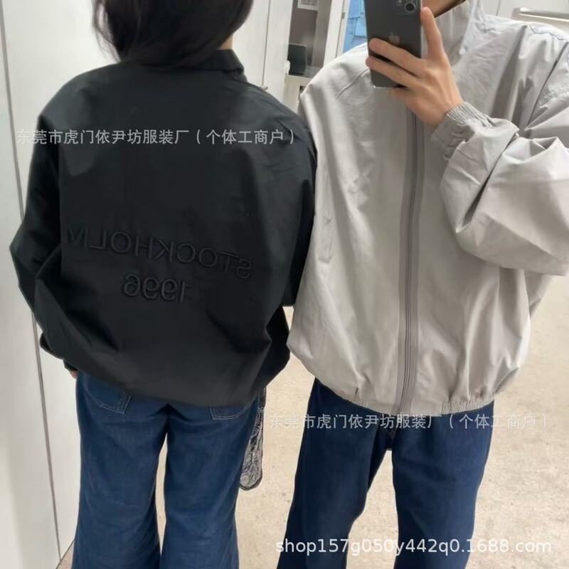 2025 春夏新作ハイバージョンバック刺繍薄手ジャケットジャケット男性と女性の同じスタイルのジッパージャケット|undefined