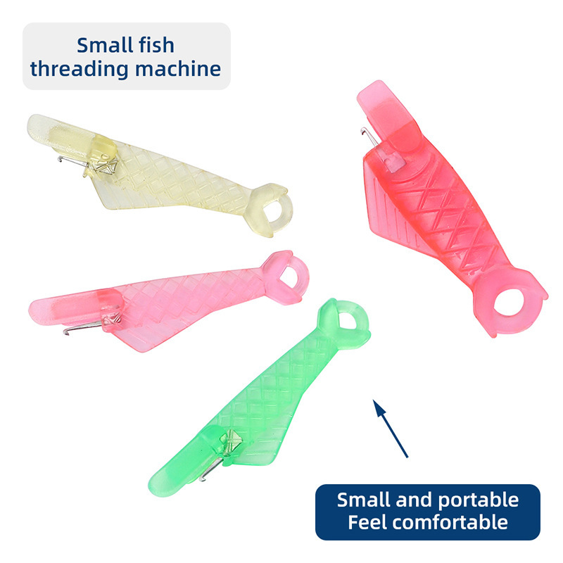 Máquina de coser enhebrado de plástico en forma de pez pequeño multiusos, enhebrado de aguja, artefacto de enhebrado rápido, herramienta de costura de bricolaje hecha a mano