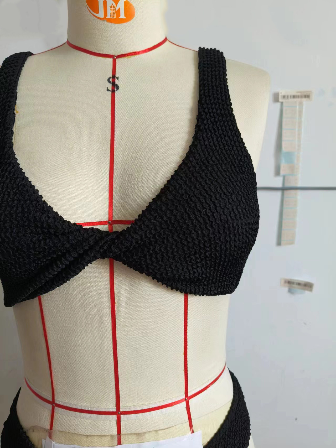 Bikini set dam hög midja med halterneck triangel överdel_voghion.com
