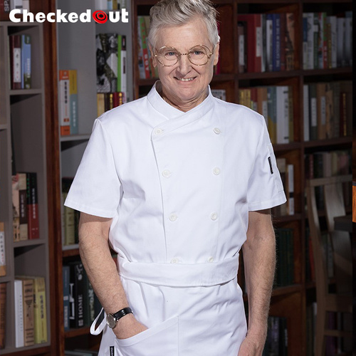 Domestic chef uniform short-sleeved summer thin breathable mesh chef clothes custom print LOGO kitchen workwear