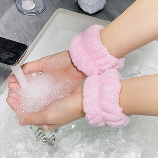 纯色毛绒手腕带 女生洗脸袖口吸水腕带擦汗护腕手腕防水发带