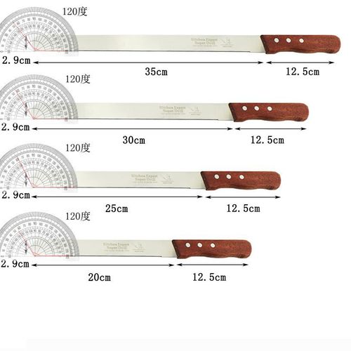 Wholesale stainless steel bread knife wooden handle cake knife 8 inches 10 inches 12 inches 14 inches serrated knife baking tools