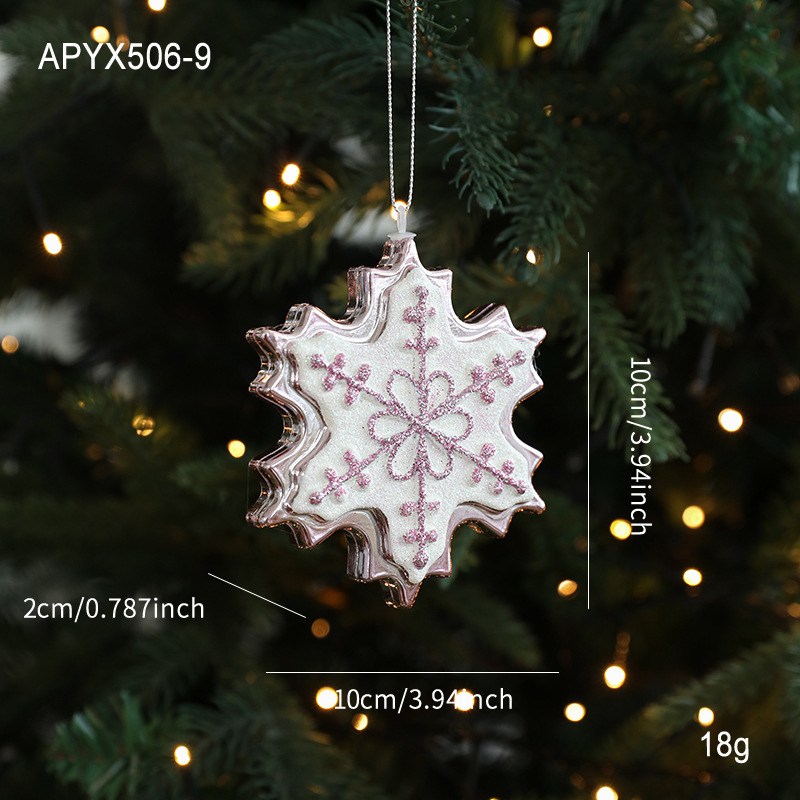 先行販売 ピンクのプラスチック製ペンダント 粉彩風漫画風クリスマスペンダント インスタ映え 立体クリスマスツリー ショーウィンドウデコレーション|undefined
