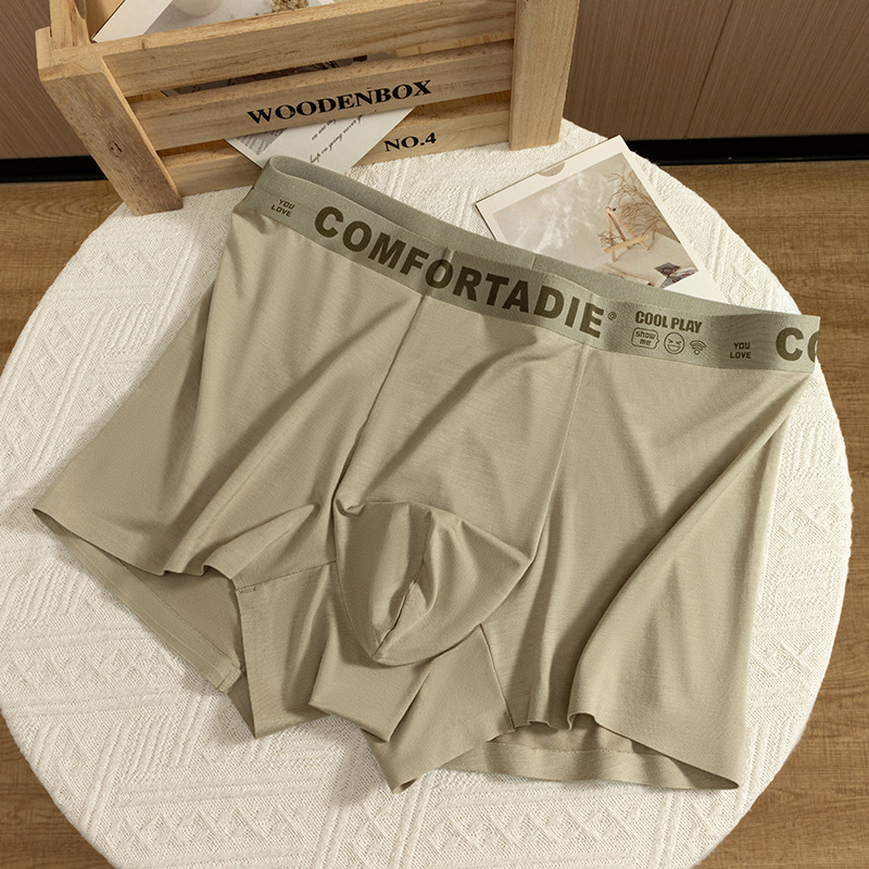 Verano delgado hombre color sólido algodón humano antibacteriano entrepierna de algodón cómodo piel sin marcas pantalones interiores de hombre al por mayor