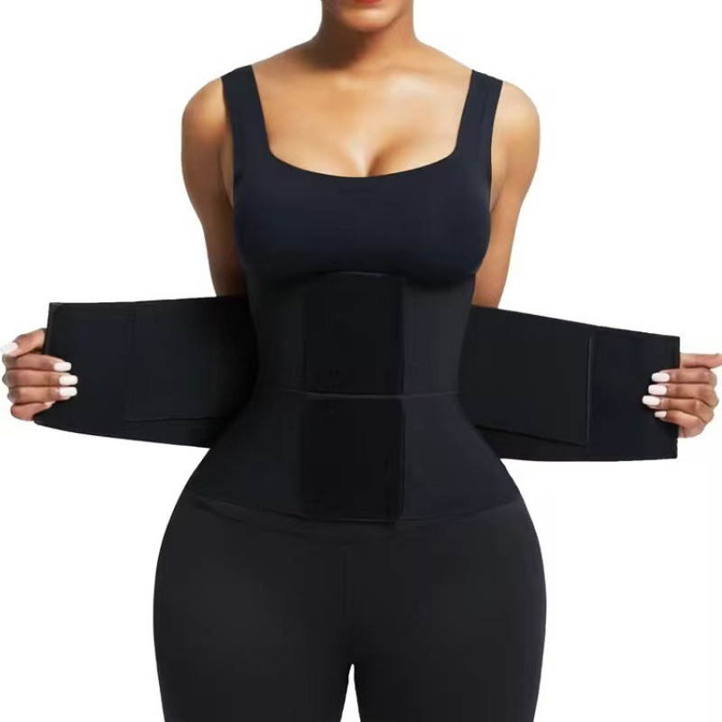 El nuevo modelo transfronterizo de estampado de leopardo rosa cierra la cintura y cierra el cinturón abdominal. la elasticidad deportiva aprieta el cinturón abdominal de la mujer.
