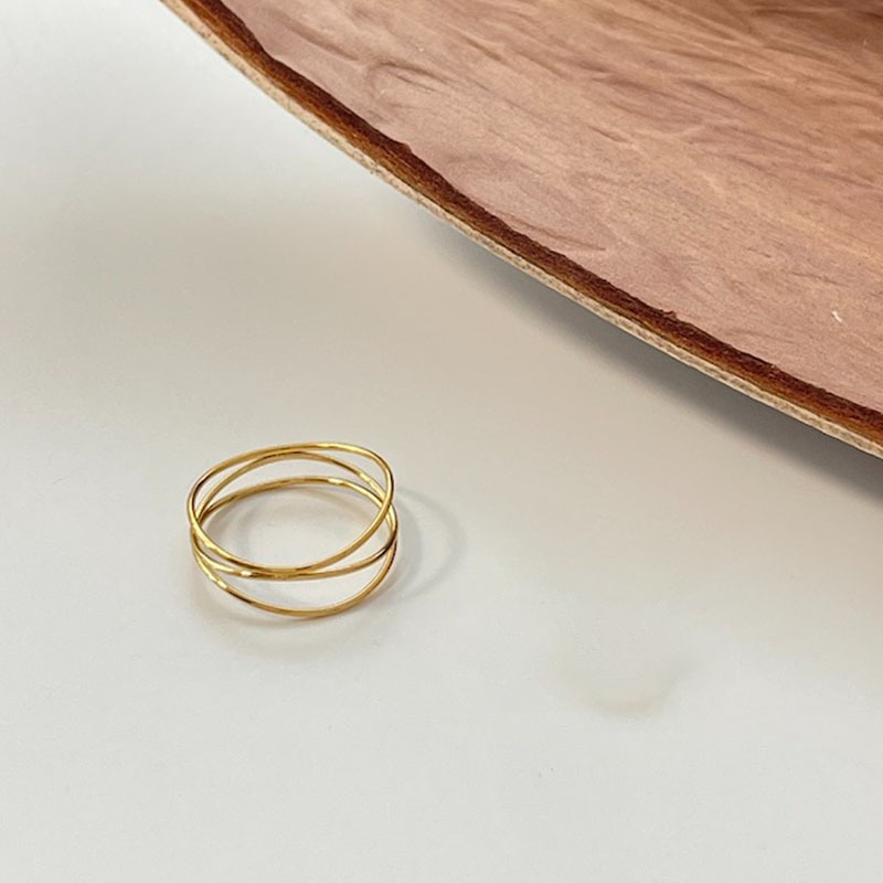 Light extravagance Simplicity line Titanium Ring A small minority design Boudoir net Same item Forefinger Versatile Ring Jewelry