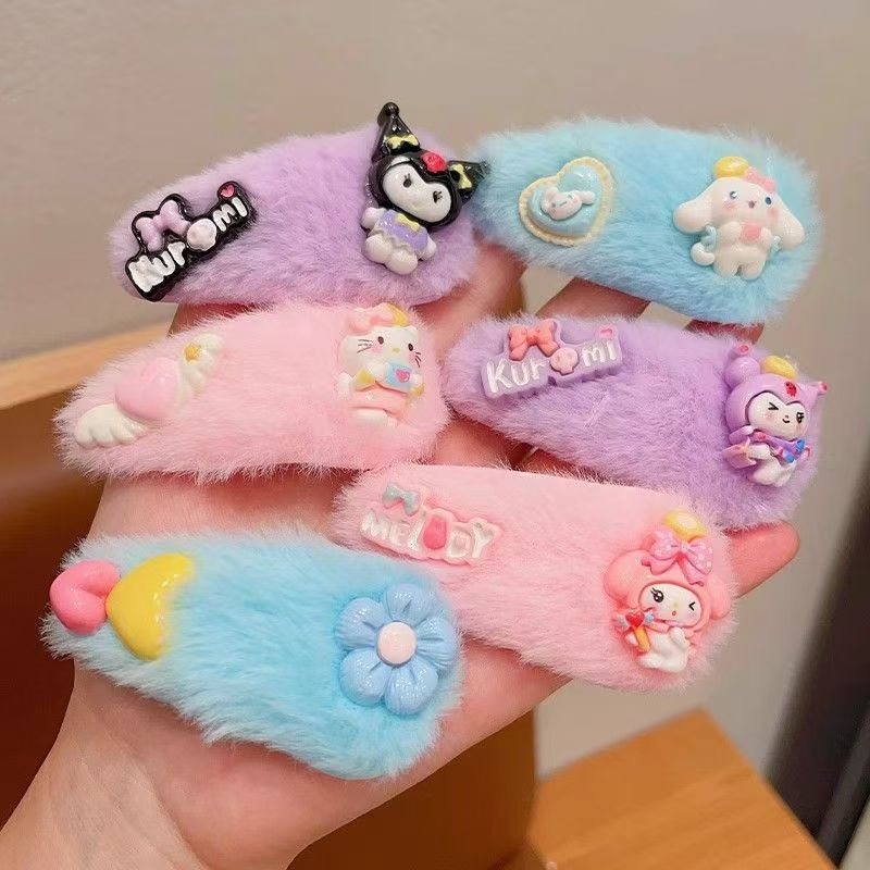 Kolomi niños abrazadera de cabello de otoño y invierno lateral abrazadera de cabello de niña abrazadera de cabello de cabello de niña pequeña frente abrazadera de cabello