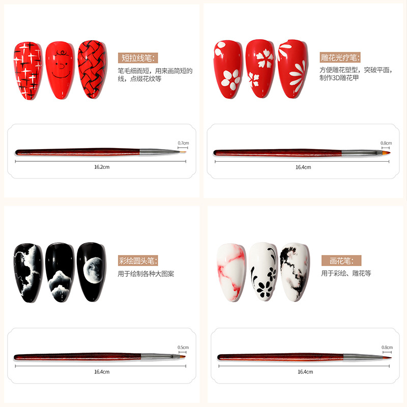 Pincel de fototerapia de uñas pincel de pintura profesional pincel de fototerapia de uñas pincel de dibujo pincel de escaneo de pincel francés pincel de escaneo mayorista