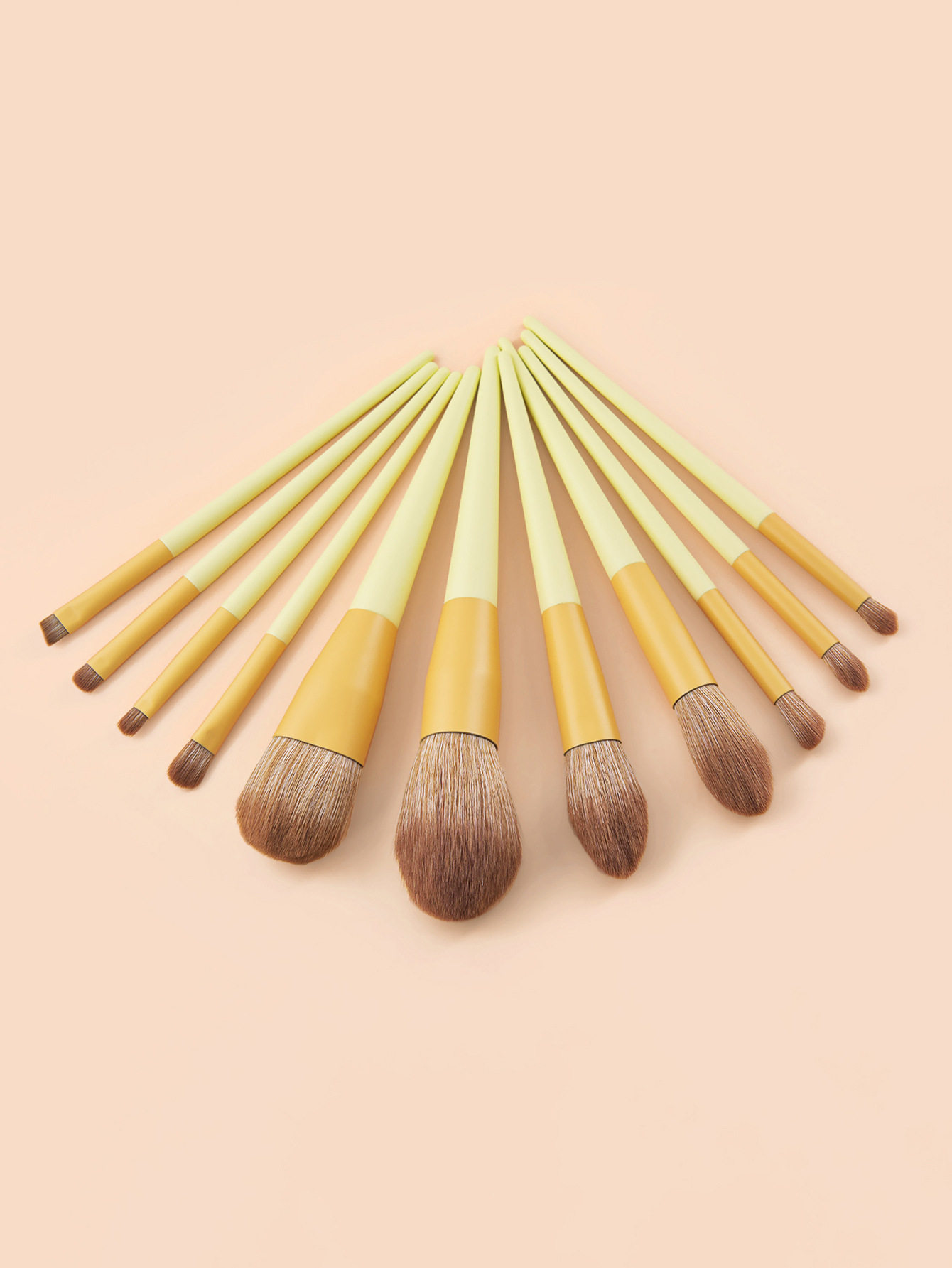 11 yellow paint high quality makeup brush set_voghion.com