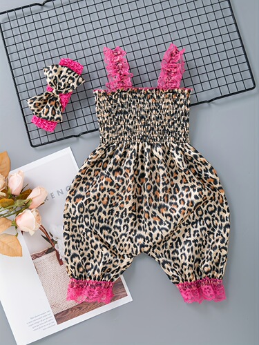 2PCS Baby Jumpsuit Lace Sling Girl Baby Bloomers Fashion