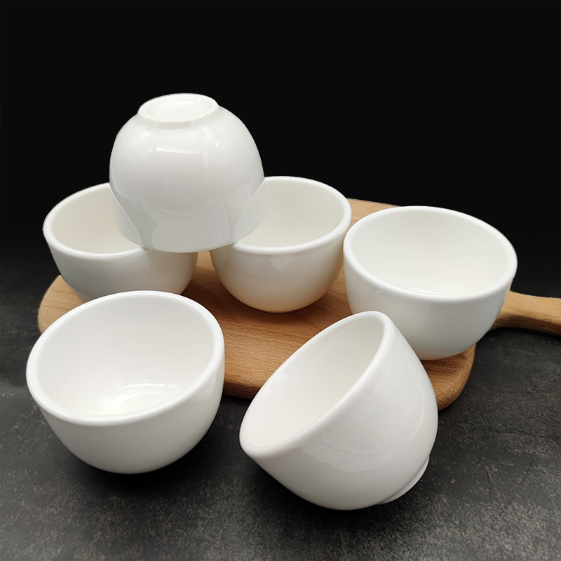 Taza de cerámica pura taza de 120 ml engrosada tazas de té chinas tazas de vino cubiertos de hotel cubiertos comerciales
