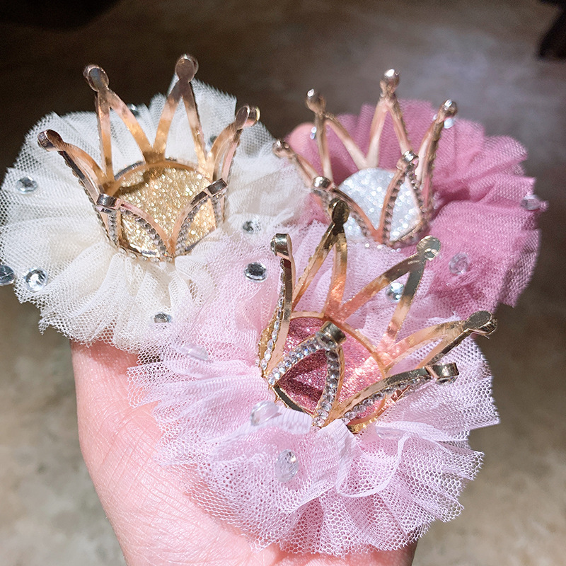 45g Weight Cute Kid'S Crown Alloy Diamond Hair Clip Hair Accessories