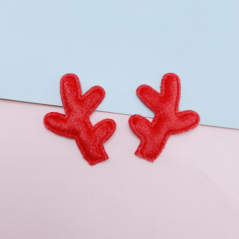 Cuernos de ciervo tridimensionales de felpa de doble cara, accesorios de Navidad, accesorios de ropa, diadema, zapatos, calcetines, accesorios de decoración de sombreros