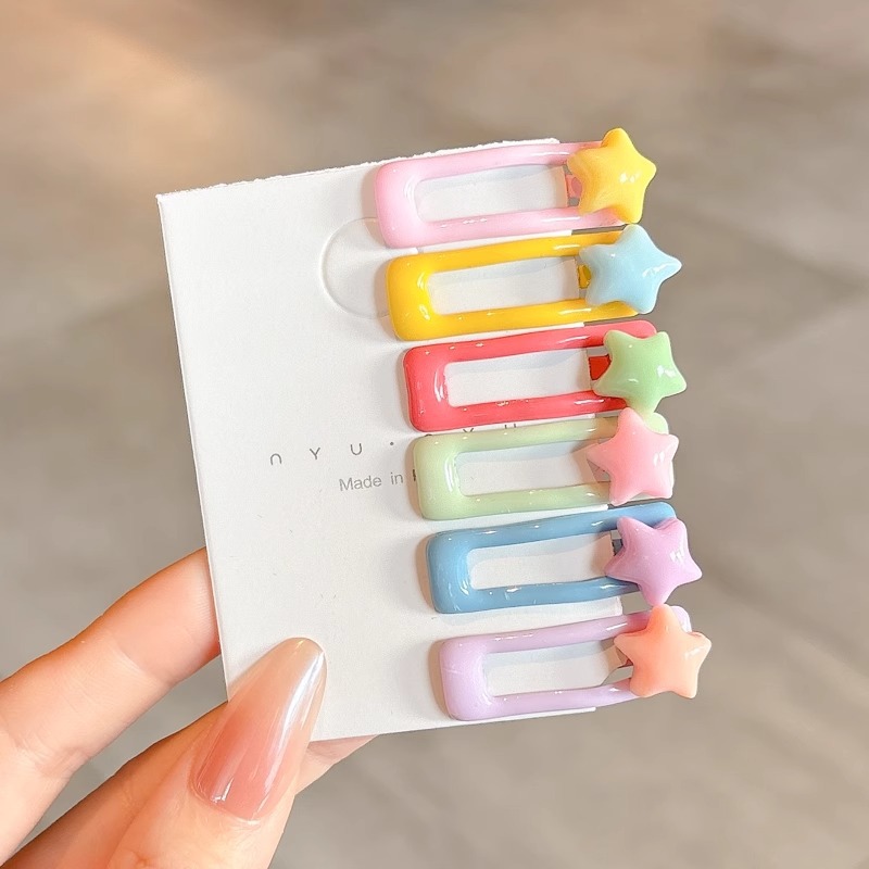 Niños pinzas de cabello estrella de cinco puntas bebés pinzas de cabello estrella niñas no lastimas tocadillos de cabello lateral frangeas rotas pinzas de cabello bb