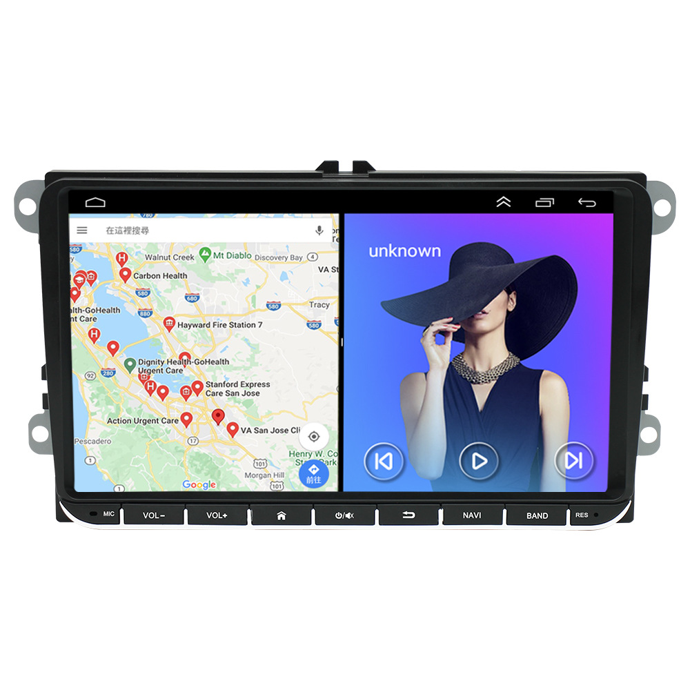Venta al por mayor transfronteriza aplicable a 9 pulgadas Volkswagen máquina de navegación universal coche Android navegación todo-en una máquina Volkswagen universal