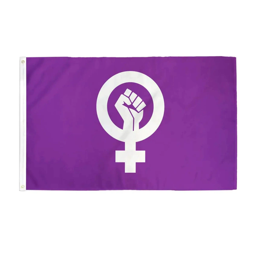 Flag MYBODYMYCHOICE polyester tapestry, durable digitally printed, two copper buckles