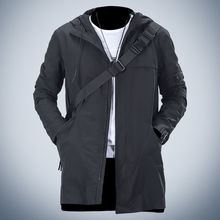 防风连帽夹克男中长款风衣男士外套春秋季2025新款潮流感外套
