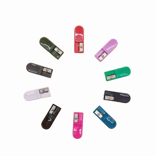 Manufacturer supplies 2.0 thin lead pencil sharpener, colorful student small manual plastic pen pencil sharpener wholesale