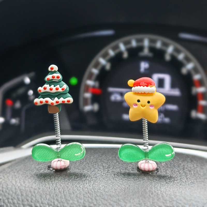 Coche transfronterizo sacudiendo la cabeza Santa Claus decoración Nueva Elk coche consola central salpicadero regalo decoración Decoración