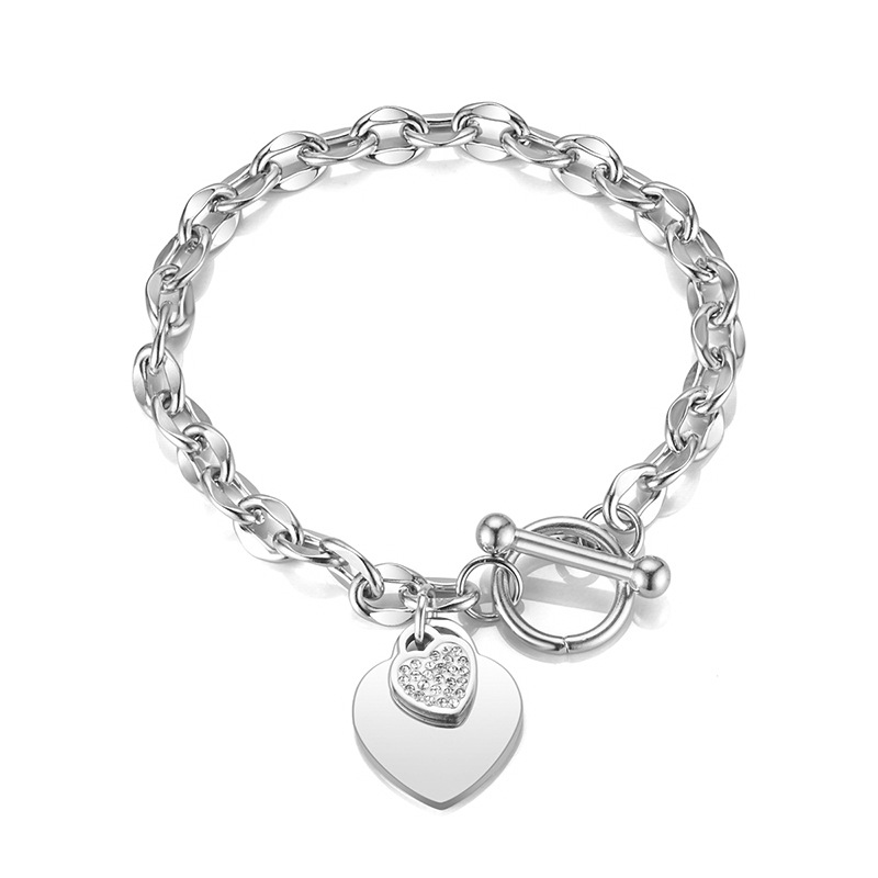 러브 다이아몬드 OT 팔찌 스틸 컬러 (고품질)