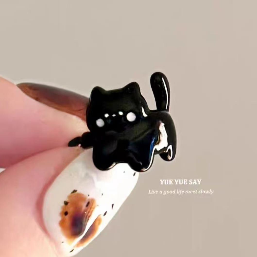 Cantidad de dibujos animados suave gatito tarjeta de auriculares dulce corazón pequeño y exquisito estilo de alta belleza pendientes personales pendientes