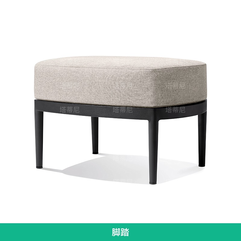 Sofá de teca al aire libre Jardín al aire libre Mesa de mesas moderna minimalista combinación de patio villa sofá de madera maciza impermeable solar image 22