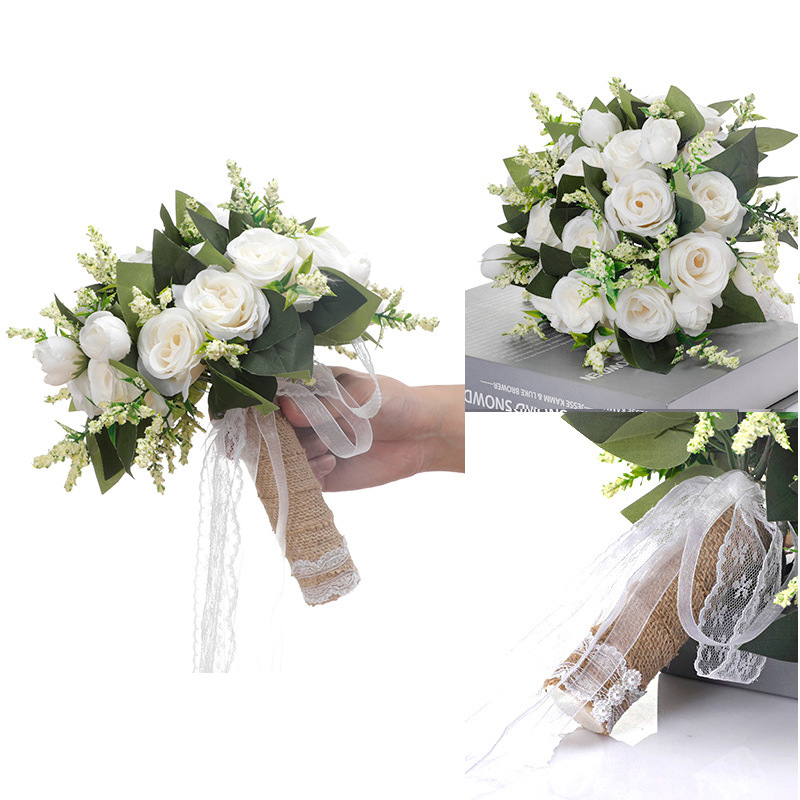 New Western-style simulated flower bouquet wedding bride holding bouquet photo studio photography props forest manufacturer wholesale