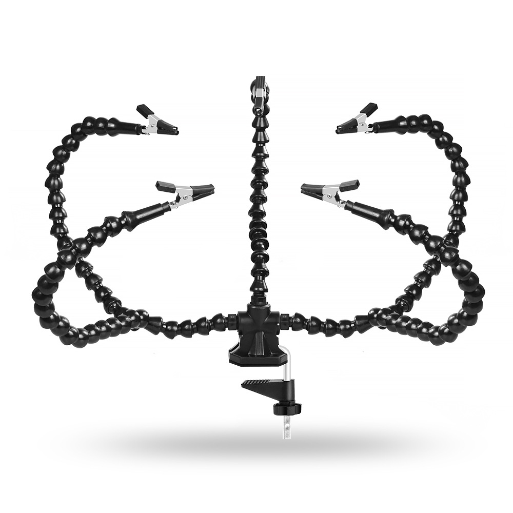 3 veces la interfaz USB lámpara de la lupa clip de escritorio PCB soporte de soldadura brazo auxiliar soldadura herramienta de tercera mano
